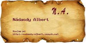 Nádasdy Albert névjegykártya